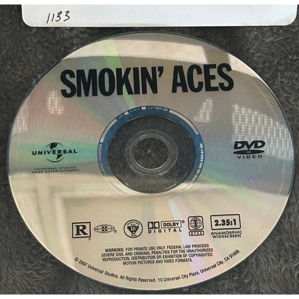 Smokin Aces DVD Disc Only Ryan Reynolds Ben Affleck Action Crime Thriller Tested - Picture 3 of 3